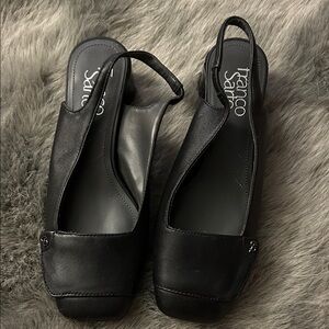 Franco Sarto Black Leather Mules